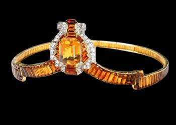 Tiara Cartier cu citrin (cuarț galben)